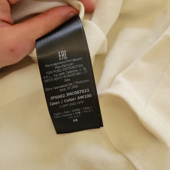 Tom Ford Off Whit Polo Shirt - Picture 3 of 6